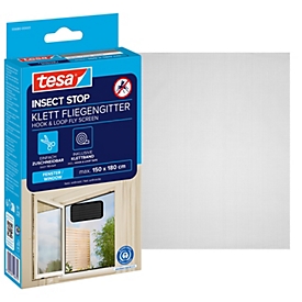 tesa® Moustiquaire auto-agrippante INSECT STOP, à fixer sur le cadre de la fenêtre, L 1500 x l 1800 mm, anthracite-transparent