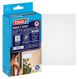 tesa® Moustiquaire auto-agrippante INSECT STOP Premium, à fixer sur le cadre de la fenêtre, L 1300 x l 1500 mm, blanc-transparent
