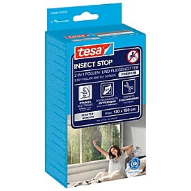 tesa® Moustiquaire auto-agrippante INSECT STOP Premium, contre les pollens et les insectes, à fixer sur le cadre de la fenêtre, L 1300 x l 1500 mm, anthracite-transparent