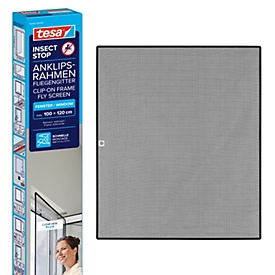 tesa® Moustiquaire INSECT STOP, à fixer sur le cadre de la fenêtre, L 1000 x l 1200 mm, anthracite-transparent