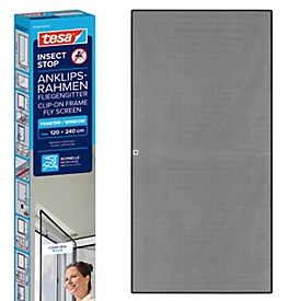 tesa® Moustiquaire INSECT STOP, à fixer sur le cadre de la fenêtre, L 1200 x l 2400 mm, anthracite-transparent