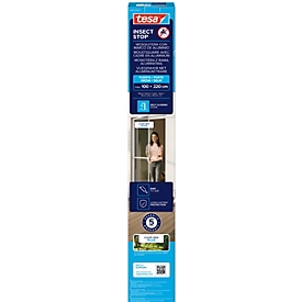 tesa® Moustiquaire INSECT STOP, à fixer sur le cadre de la porte, avec profilés en aluminium, L 1000 x l 2200 mm, blanc-transparent