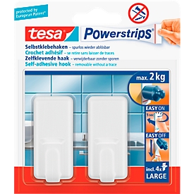 tesa Powerstrips Haken Large, eckig, weiss