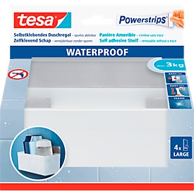 tesa Powerstrips rack shelf Zoom, with stainless steel strip, loadable up to max 3 kg