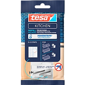 tesa® Powerstrips Refill für Pull Out Boden- und Seitenauszüge, weiss, 5 Bögen à 3 Strips (insgesamt 15)