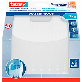 tesa Powerstrips Wave mandje groot, voor vochtige ruimtes, belastbaar tot 3 kg, 1 stuk