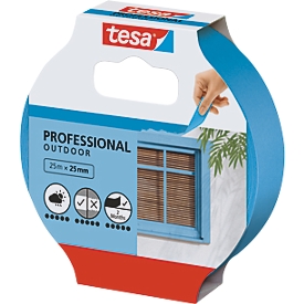 tesa Profi Outdoor Malerband, 25 m × 25 mm, blau, UV- & witterungsbeständig, rückstandsfrei entfernen