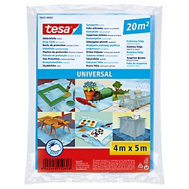 tesa universele maskeerfolie, 20 m² (4×5 m) - scheurbestendige beschermfolie voor binnen en buiten, kan op maat worden gesneden