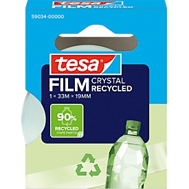 tesafilm® eco &amp; crystal plakband, transparant, scheurvast, L 33 m x B 19 mm, 1 rol