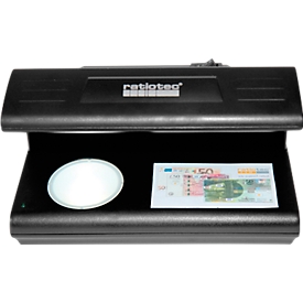 Testeur de billets de banque Soldi 185 ratiotec®, lumière UV/lumière blanche/capteur magnétique, documents et toutes devises, connexion réseau