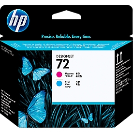 Tête d'impression originale HP DesignJet 72, pack individuel, magenta/cyan (C9383A) 