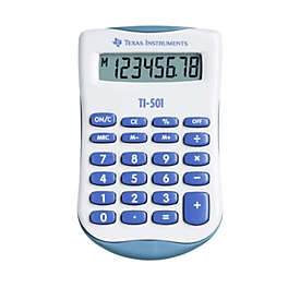 Texas Instruments Taschenrechner TI-501, 8-stellig, 1-zeiliges Display, Batteriebetrieb, weiß