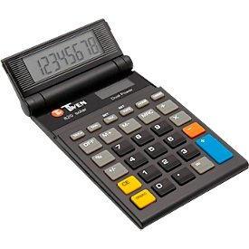 Texas Instruments Twen 820 Solar Taschenrechner, 8-stellig, Solar/Batterie, aufklappbares Display, TAX- & %-Funktion, weiche Tasten, für Büro/Schule


