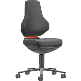 TEXON 2 siège de travail Skintec noir, facile d'entretien et souple, avec technique Auto-Motion et roulettes