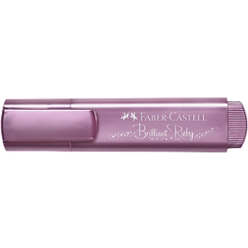 Textmarker Faber-Castell TL 46 Metallic, 3 Strichstärken: 1/2/5 mm, Tinte auf Wasserbasis, 10 Stück, rubin