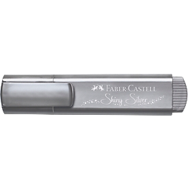 Textmarker Faber-Castell TL 46 Metallic, 3 Strichstärken: 1/2/5 mm, Tinte auf Wasserbasis, 10 Stück, silber