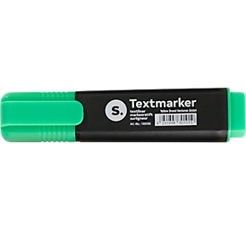 Textmarker, mit Keilspitze, lichtbeständig, schnell trocknend, Schreibfarbe grün, 10 Stück