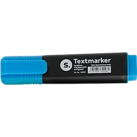 Textmarker S., mit Keilspitze, lichtbeständig, schnell trocknend, blau, 10 Stück