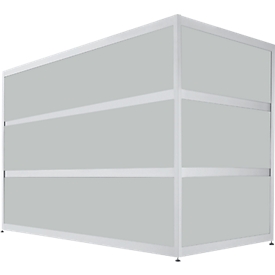 Theke Tool, gerade, B 1500 x T 800 x H 1100 mm, anthrazit/MDF silber
