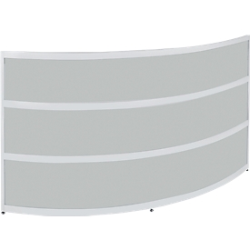Theke Tool, rund, B 1940 x T 850 x H 1100 mm, anthrazit/MDF silber