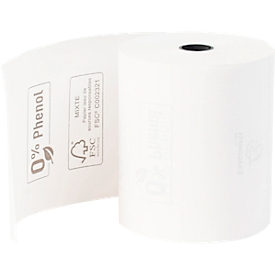 Thermal roll Exacompta 43828E, for all thermal cash register systems, L 72 m x W 80 x Ø 70 mm, 1-ply, phenol-&amp; plastic-free, FSC® paper, white, 5 pcs.