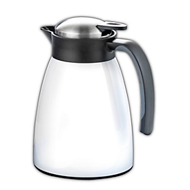 Thermoskan GLACE, dubbelwandig, 1 l inhoud, wit gelakt roestvrij staal, wit