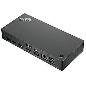 ThinkPad Universal USB-C docking station Lenovo, 2 x DP/1 x HDMI, diverse USB-poorten, LAN, B 171 x D 80 x H 37,5 mm, zwart