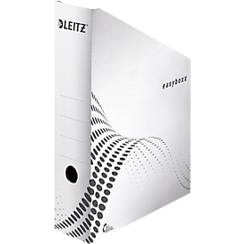 Tijdschriftenhouder easyboxx - gerecycled karton - rug 80 mm - wit - 25 stuks