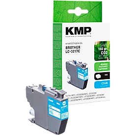Tintenpatrone KMP, ersetzt Brother LC3217C (LC-3217C), bis 550 Seiten, Einzelpack, cyan