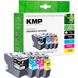 Tintenpatrone KMP, ersetzt Brother LC3219XL CMYK (LC-3219XL CMYK), bis 3000/1500 Seiten, Multipack, CYMK