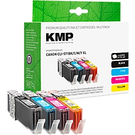 Tintenpatrone KMP, ersetzt Canon CLI-571XL (0332C005), bis 4425/715/645/715 Seiten, Multipack, CMYK