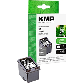 Tintenpatrone KMP, ersetzt HP 302XL (F6U68AE), bis 550 Seiten, Einzelpack, schwarz