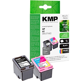 Tintenpatrone KMP, ersetzt HP 62 (C2P04AE/C2P06AE), bis 200/165 Seiten, Multipack, CMYK