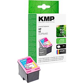 Tintenpatrone KMP, ersetzt HP 62 (C2P06AE) color, jeweils bis 165 Seiten, 3-farbig, CMY