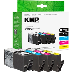 Tintenpatrone KMP, ersetzt HP 912XL (3YL83A), bis 1200/900 Seiten, Multipack, CMYK
