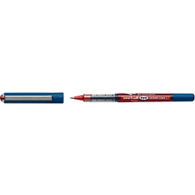Tintenroller uni-ball UB EYE Ocean Care, Strichstärke 0,4 mm, Kugel-Ø 0,7 mm, dokumentenecht, Sichtfenster, 75 % Recycling-Kunststoff, 12 Stück, Schreibfarbe rot