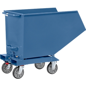Tipper container 4703, 600 l, blue RAL 5007, without drainage tap and sieve