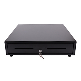 Tiroir caisse Olympia XLD 460A, 8 cases à monnaie et 5 cases à billets, RJ12, verrouillable, métal, noir