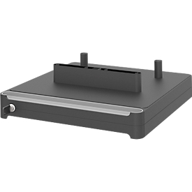 Tiroir pour bureau électrique réglable en hauteur Tempio, verrouillable, L 430 x P 410 x H 70 mm, anthracite
