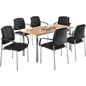 Tisch + 6 Stühle SSI-PROLINE, Buche