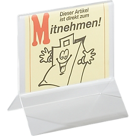Tischaufsteller, Acryl, gerade, DIN A7 quer, 2 Stück