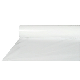 Tischdecke Papstar, L 50 m x B 800 mm, Stärke 45 μ, beidseitig verwendbar, wetterfest, abwaschbar, LDPE-Folie, weiß, 6 Rollen