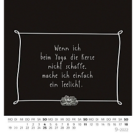 Tischkalender Korsch „Visual Words Black“, für das Jahr 2022, 1 Titelbild, 12 Monatsblätter mit Sprüchen, Papier, weiss-schwarz