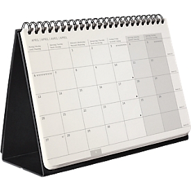 Tischkalender Sigel Conceptum 2026 C2681, A5 Querformat, 144 Seiten, 1 Jahr, auf 2 Seiten unten Monat/oben Notizseite, PEFC®-Papier/Kunststoff, schwarz