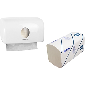 Toallas de manos KLEENEX® ULTRA 1 VE + dispensador de toallas de papel AQUARIUS GRATIS