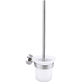 Toiletborstel tesa Moon, bevestiging zonder boren, incl. kleefoplossing, verwijderbaar, roestvrijstaal-look