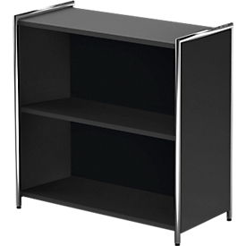TOLEDO boekenkast, met zicht-achterwand, 2 OH, B 800 x D 380 x H 780 mm, antraciet