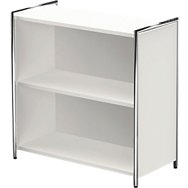 TOLEDO boekenkast, met zicht-achterwand, 2 OH, B 800 x D 380 x H 780 mm, wit