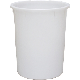 Tonne, mit Griffen, 200 l, Ø 670 x H 805 mm, lebensmittelecht, temperaturbeständig, stapelbar, HDPE, weiß