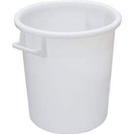 Tonne, mit Griffen, 50 l, Ø 455 x H 470 mm, lebensmittelecht, temperaturbeständig, stapelbar, HDPE, weiß